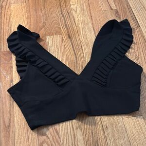 Elegant Black Ruffled Women's Top